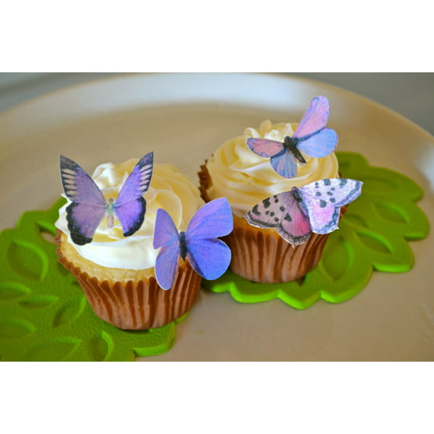 30x Butterflies Multi Colour Cupcake Toppers Edible Wafer Fairy Cake Toppers